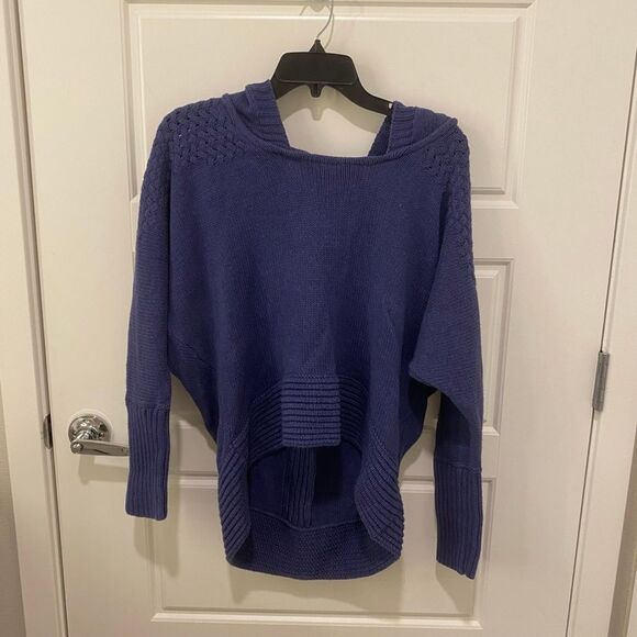 DKNY Jeans Hooded Long Sleeve Slouchy Sweater. Blue. Medium. Streetwear, Grunge - Picture 2 of 11